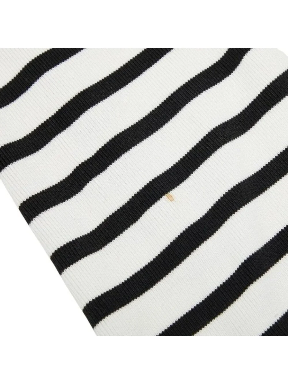 Chanel CC Logo Sleeveless Border Knit Dress 36 White Black Cotton